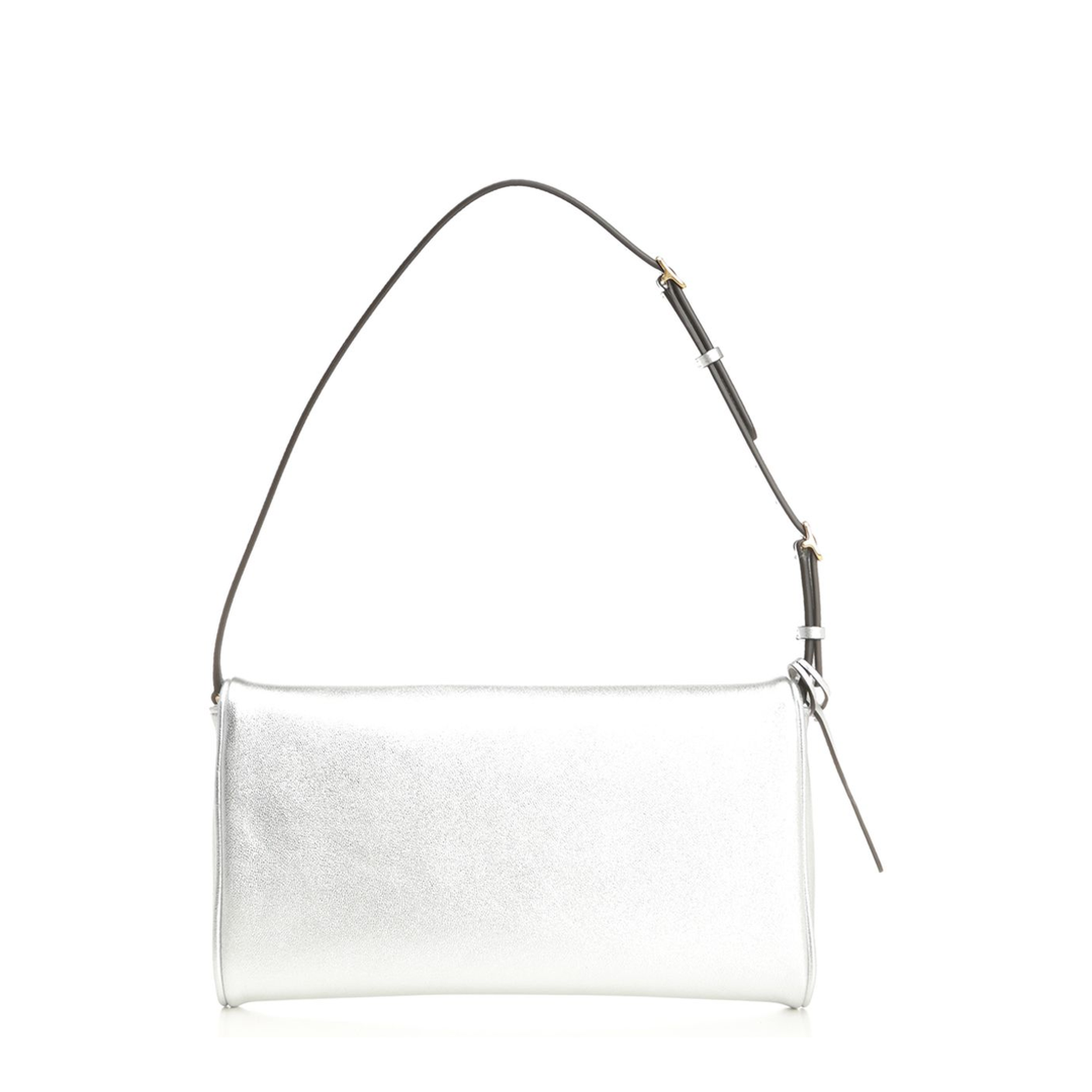 Silver Nappa Leather Shoulder Bag