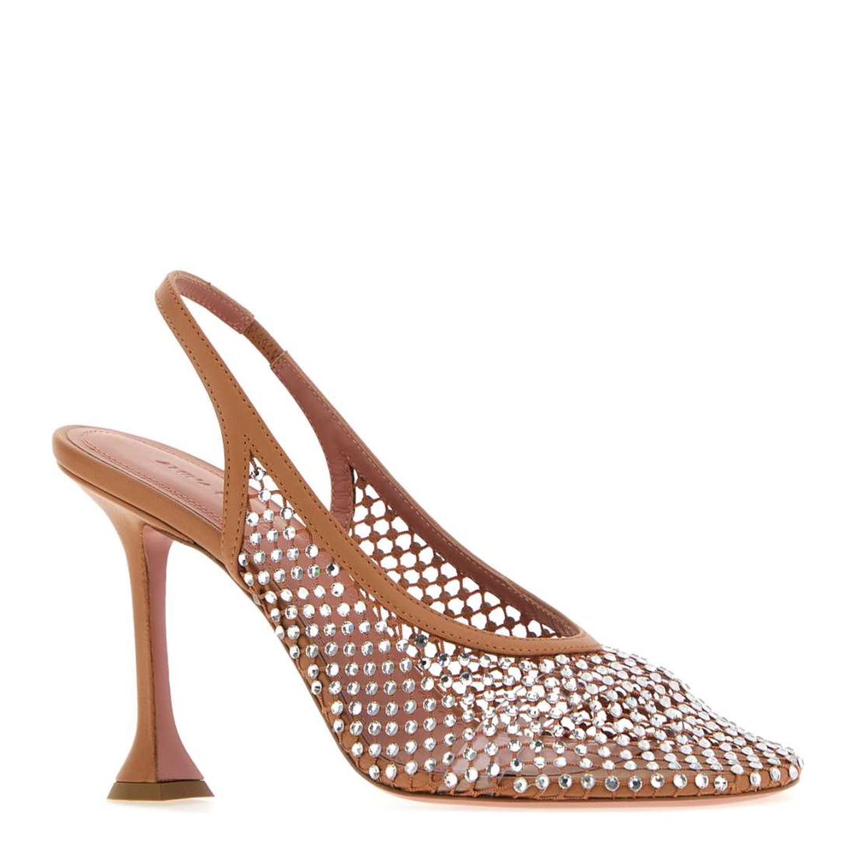 MAYFEYR - Amina Muaddi - Dolly Crystal Net Sling 95 - DOLLYCRYSTALNETSLING95LATWH