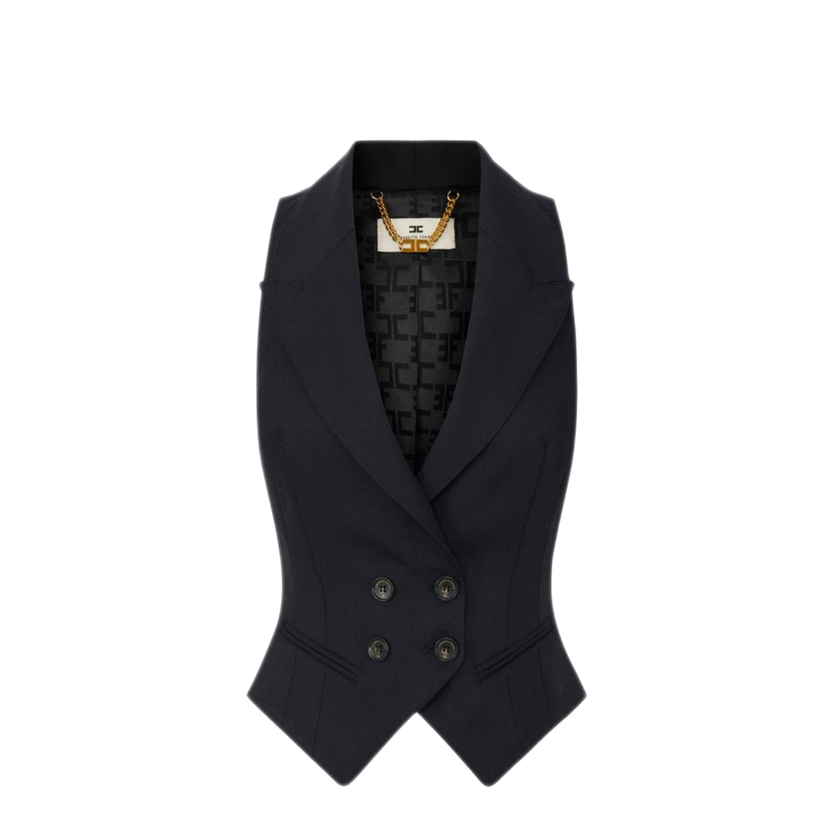 MAYFEYR - Elisabetta Franchi - Wool Double Breasted Vest - GL00567E2110