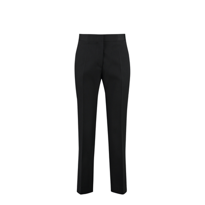 Wool Cropped Trousers Black