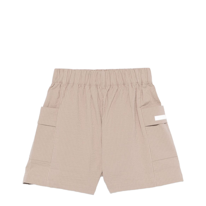 Beige Striped Shorts