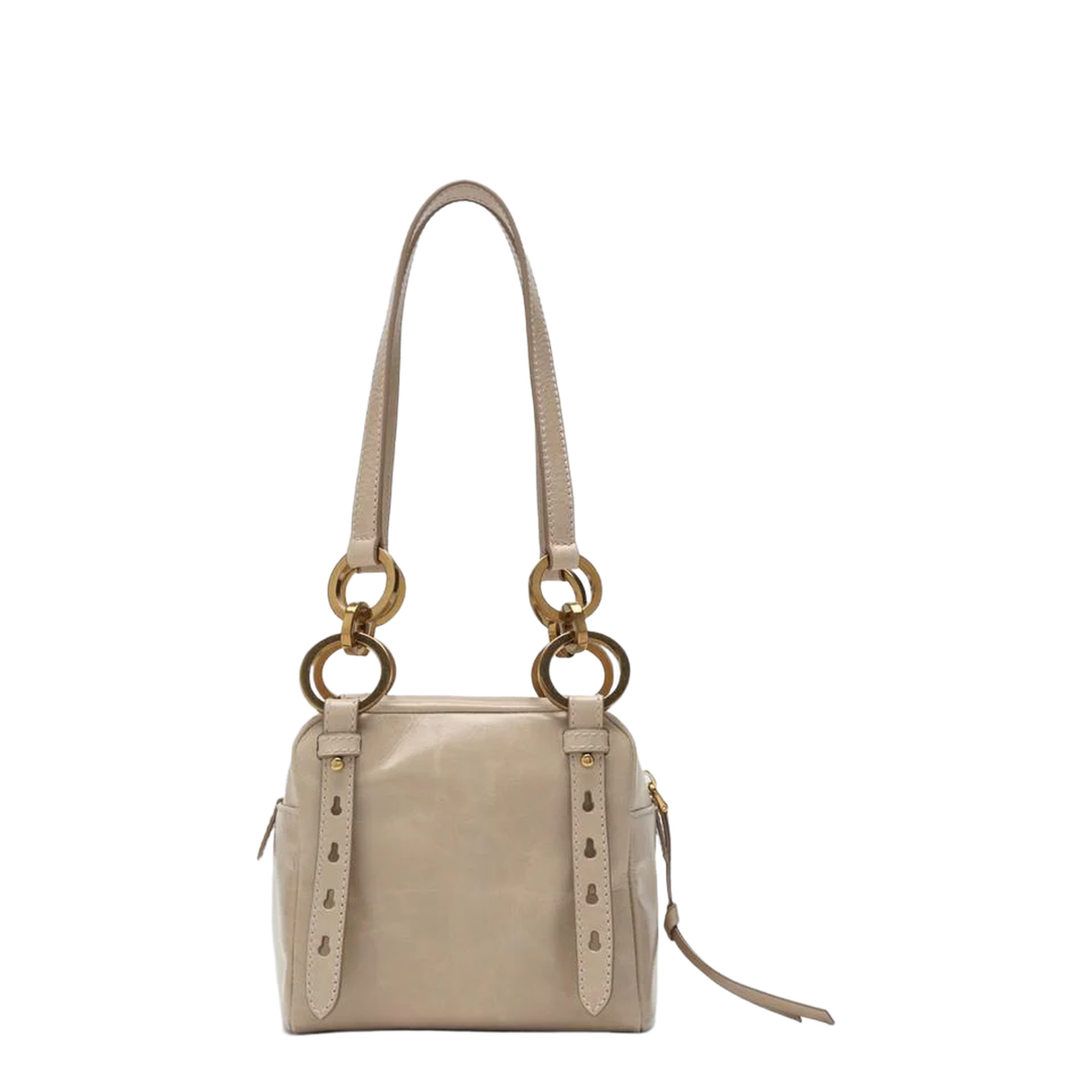 Powder Pink Dangle Leather Top-Handle Mini Bag