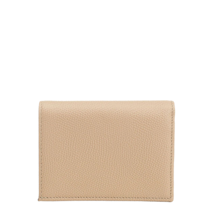 VLogo Signature Pebble-Grain Calfskin Wallet - Rose Sand