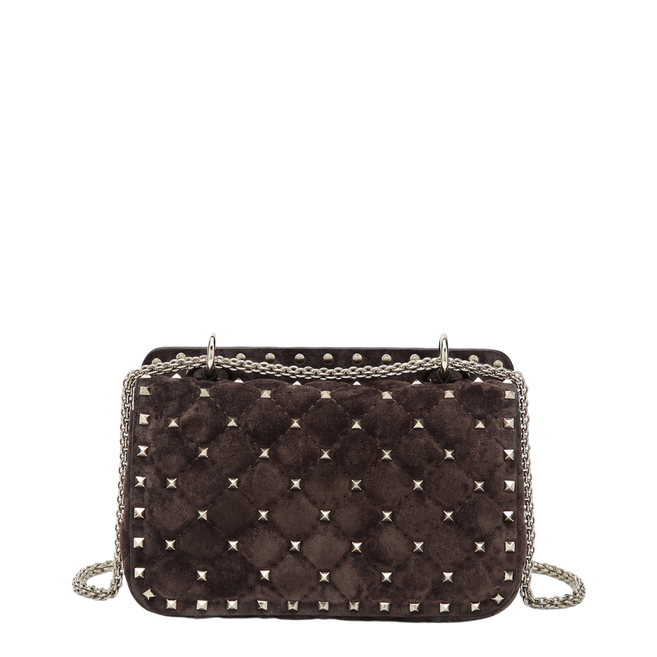 MAYFEYR - Valentino - Rockstud Spike Bag In Brown Suede - 9W2B0123KQQ0TO