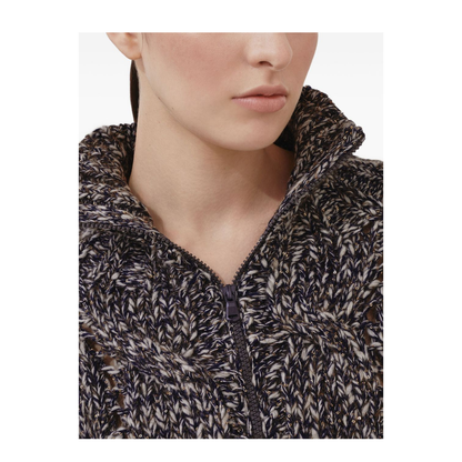 Dazzling Chinée Cardigan with Zipper in Blue