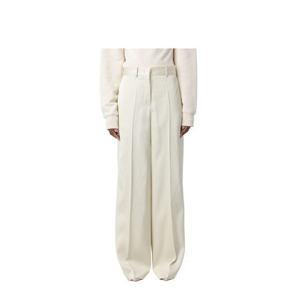 High Waisted Tailoring Pants Silk Beige