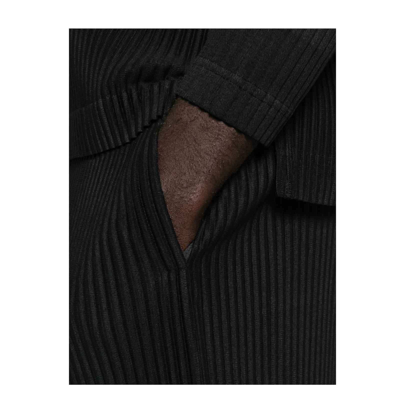 Black Pleated Design Elasticated Waistband