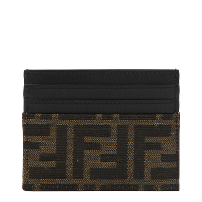 FF Jacquard Card Holder Leather Brown