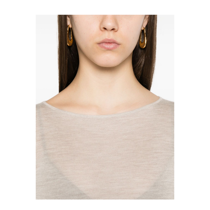 Cashmere-Silk Blend Sweater Beige