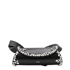 Cannolo Crystal Small Leather Shoulder Bags - Black