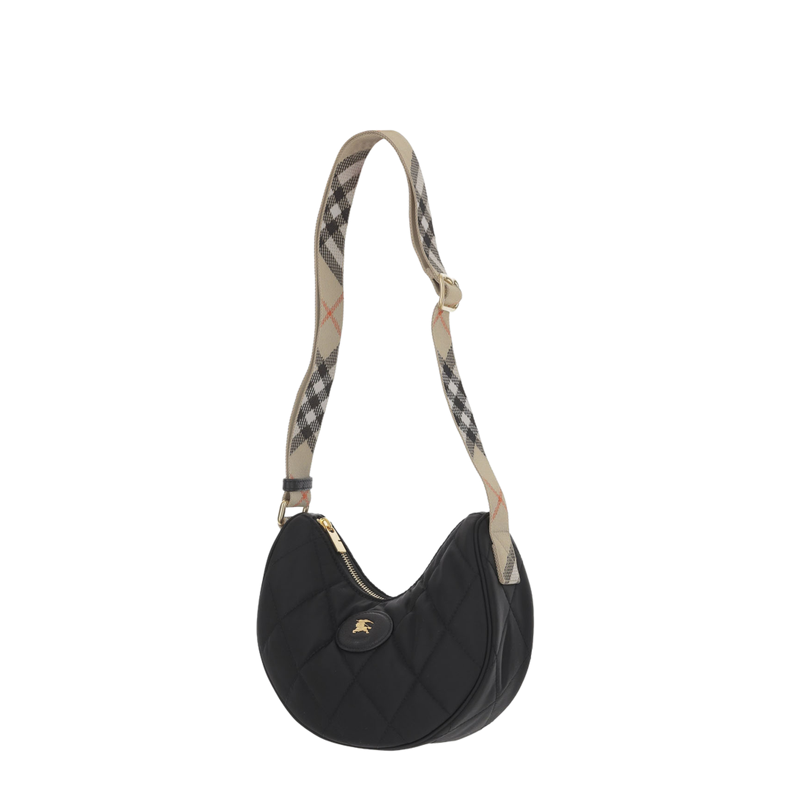 Horseshoe Quilted Nylon Blend Crossbody Bag