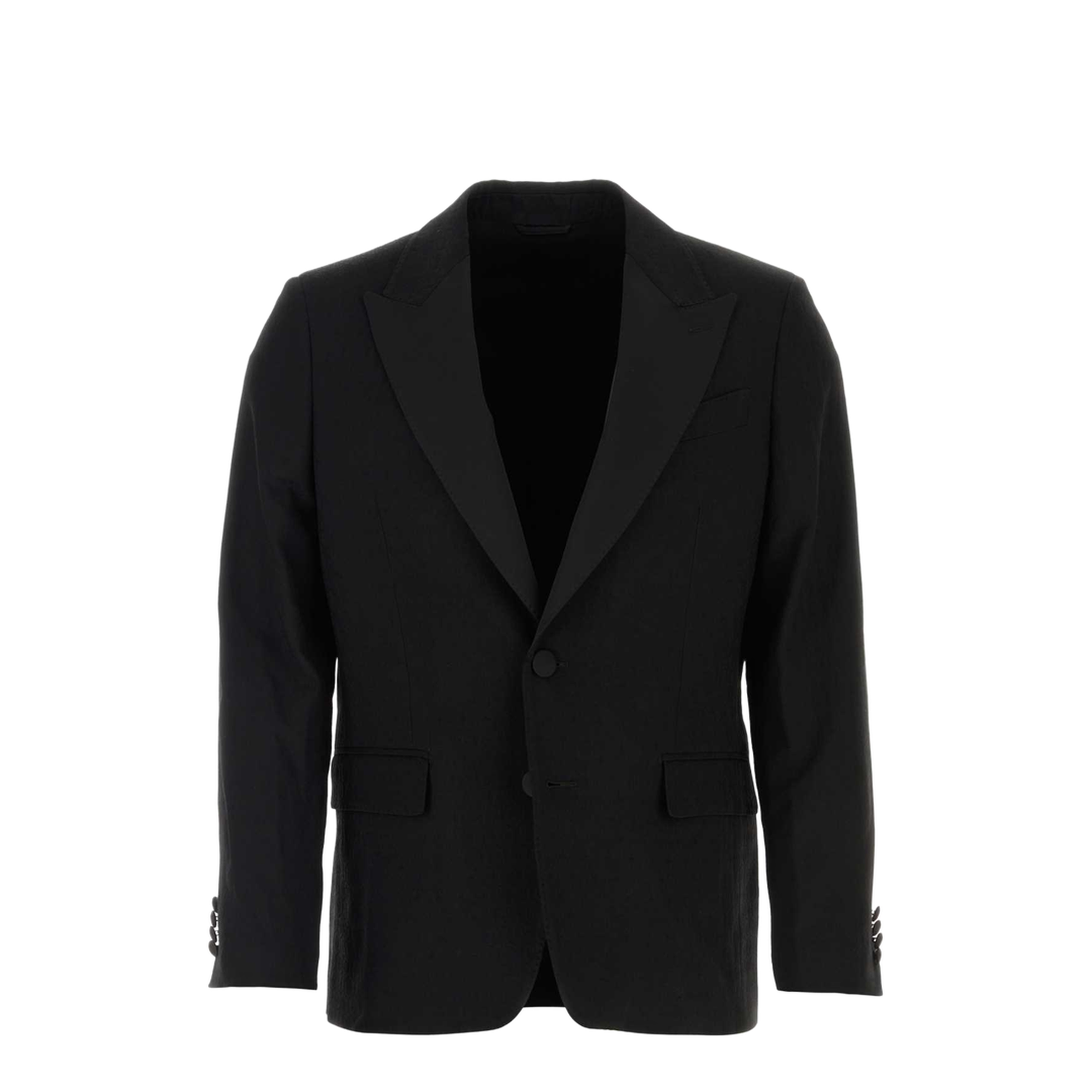 Black Stretch Wool Blazer