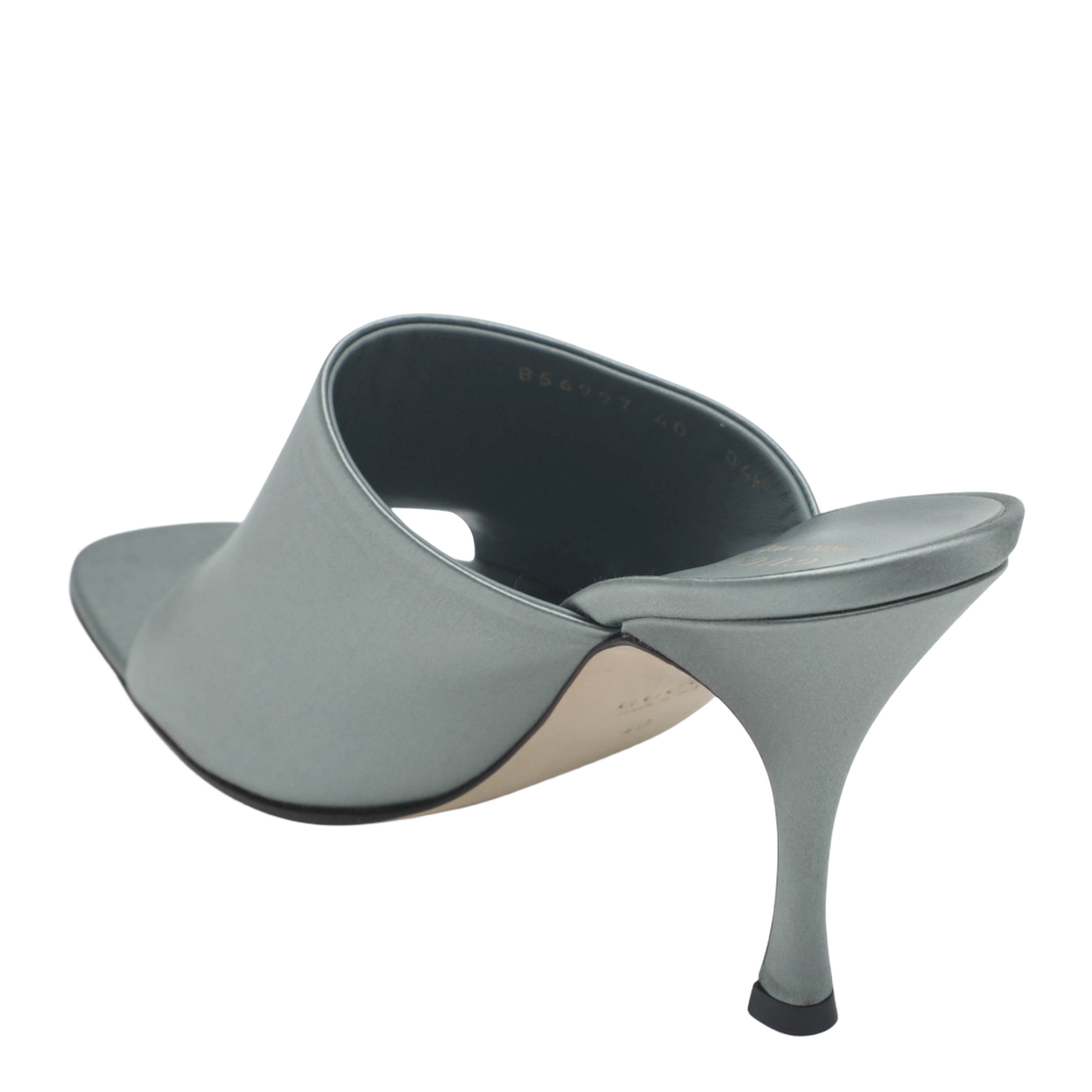 Ocean Green Satin Slider Sandal