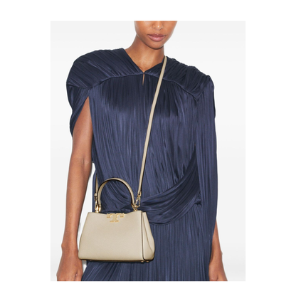 Eleanor Mini Pebbled Satchel - Dove Grey