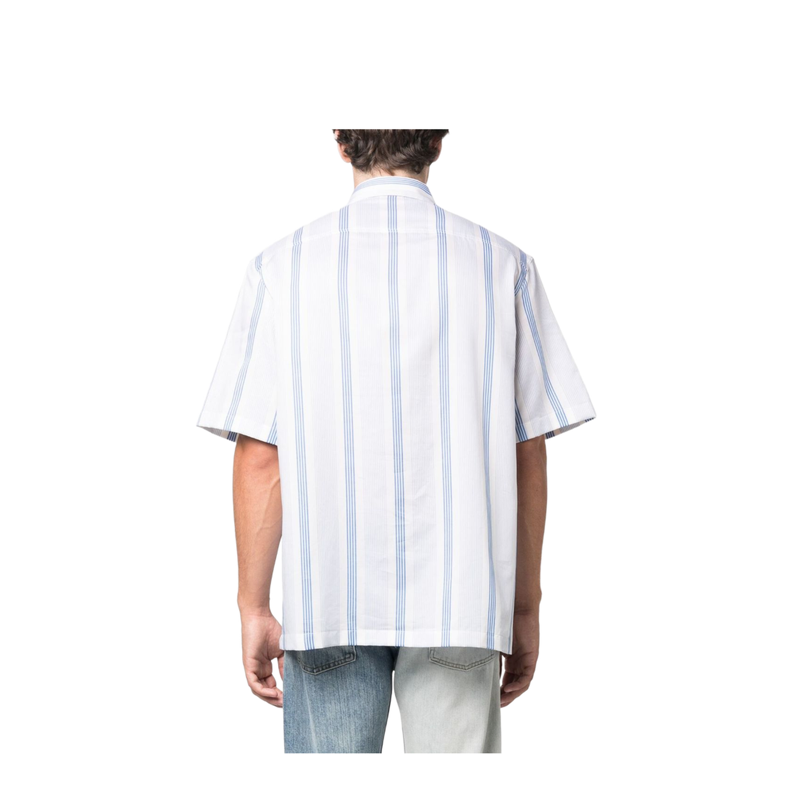 Blue Striped Embroidered Shirt