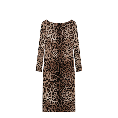 MAYFEYR - Dolce & Gabbana - Leopard-Print Long-Sleeve Dress In Viscose - F6TYGTFSRKIHY13M