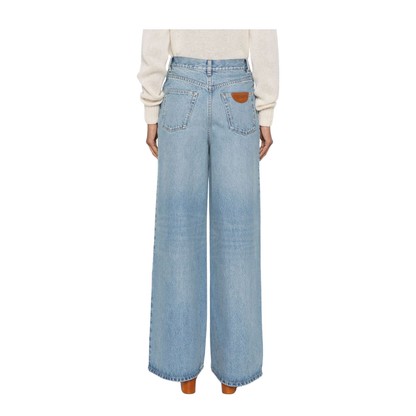 High-Rise Wide-Leg Jeans in Iced Blue
