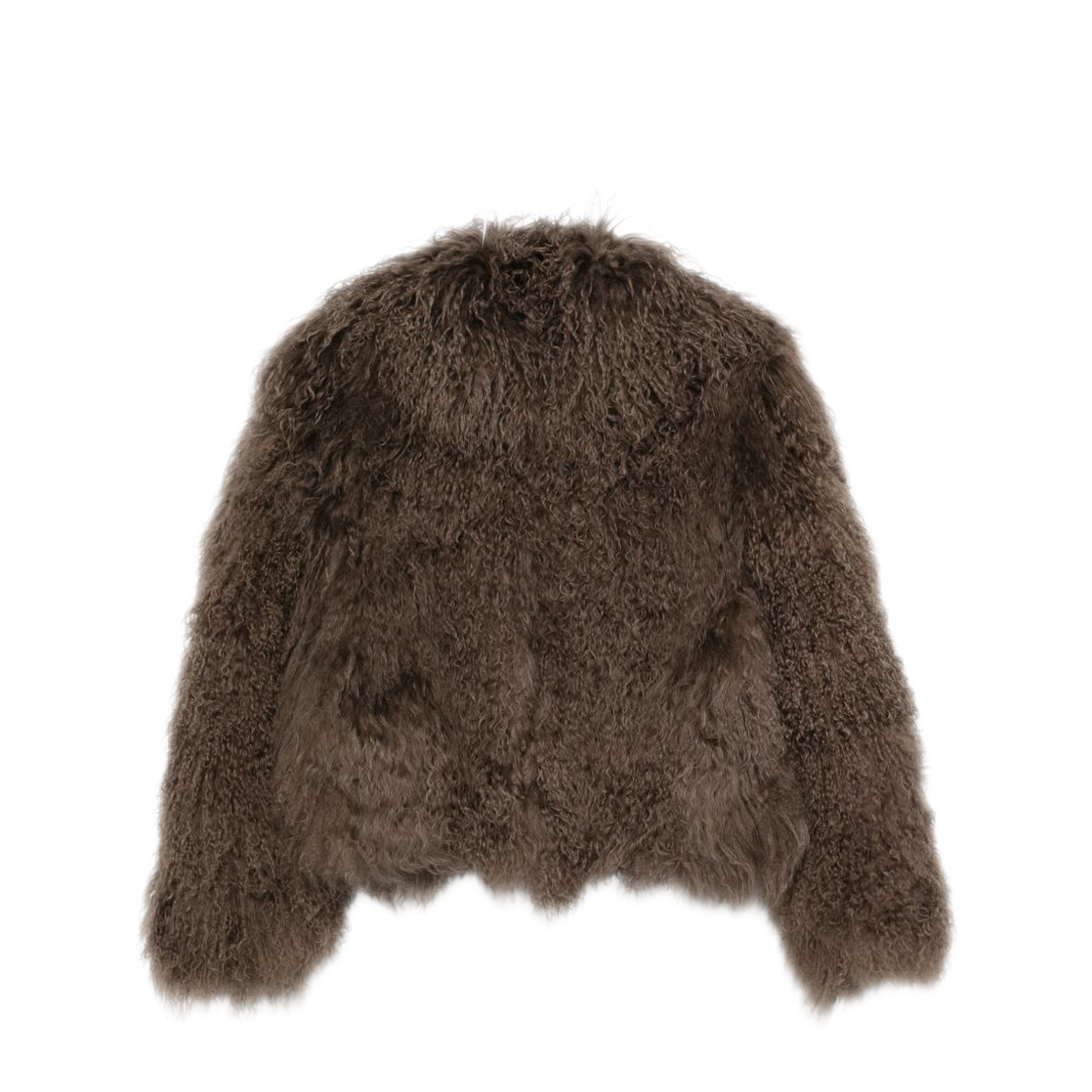 MAYFEYR - MARTHA LOUIS - Brown Shearling Effect Cropped Coat - PATTIBROWN