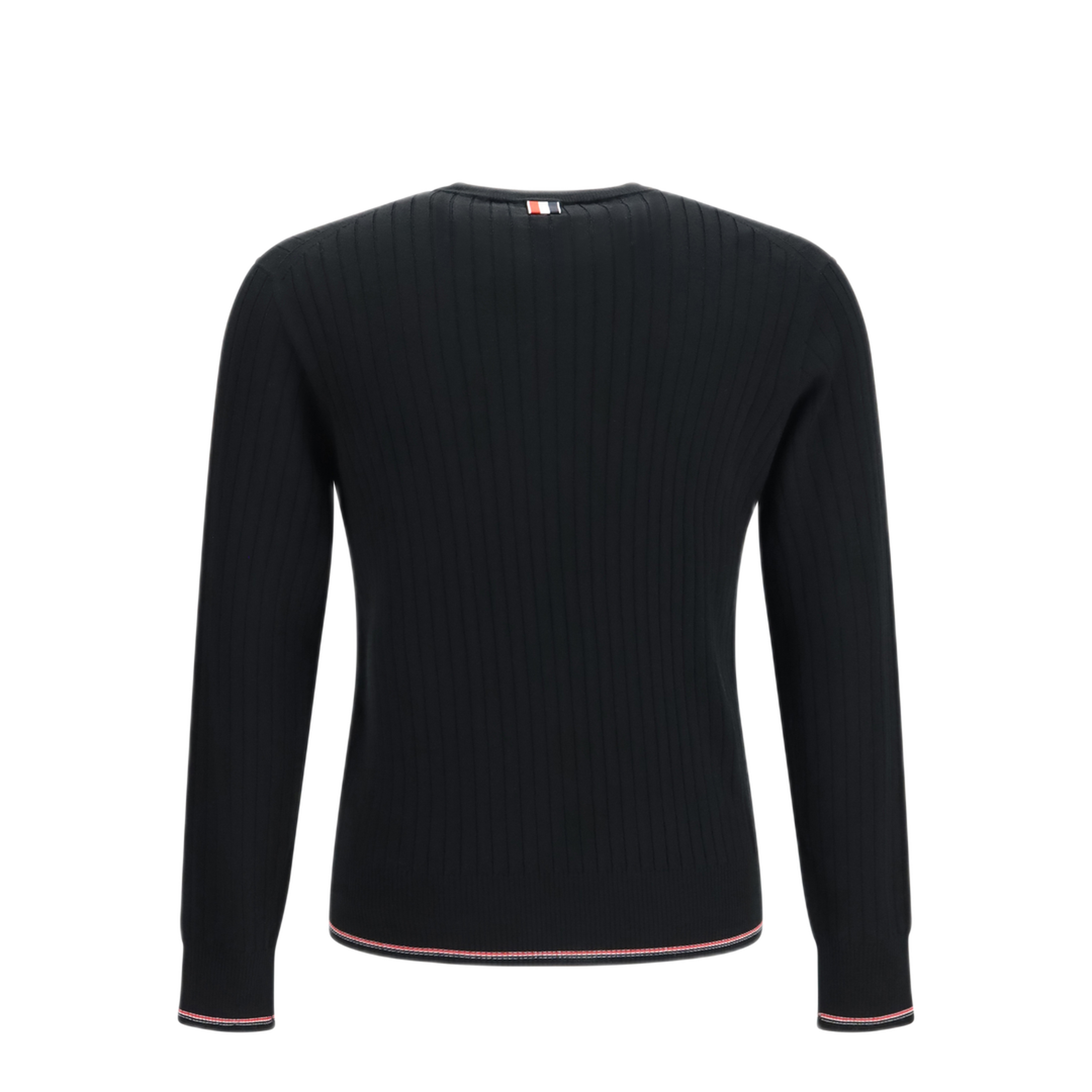 MAYFEYR - Thom Browne - Crewneck Cotton Knit Sweater With 4 Bar Detail - MKA585AY1055