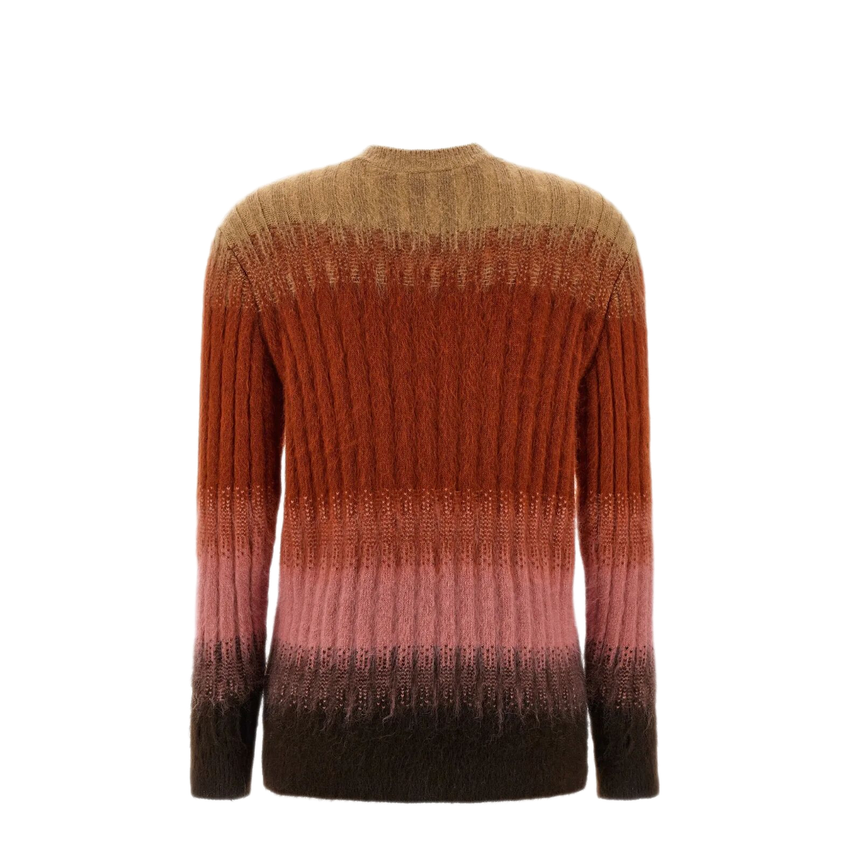 Ribbed Logo Embroidered Knit Sweater