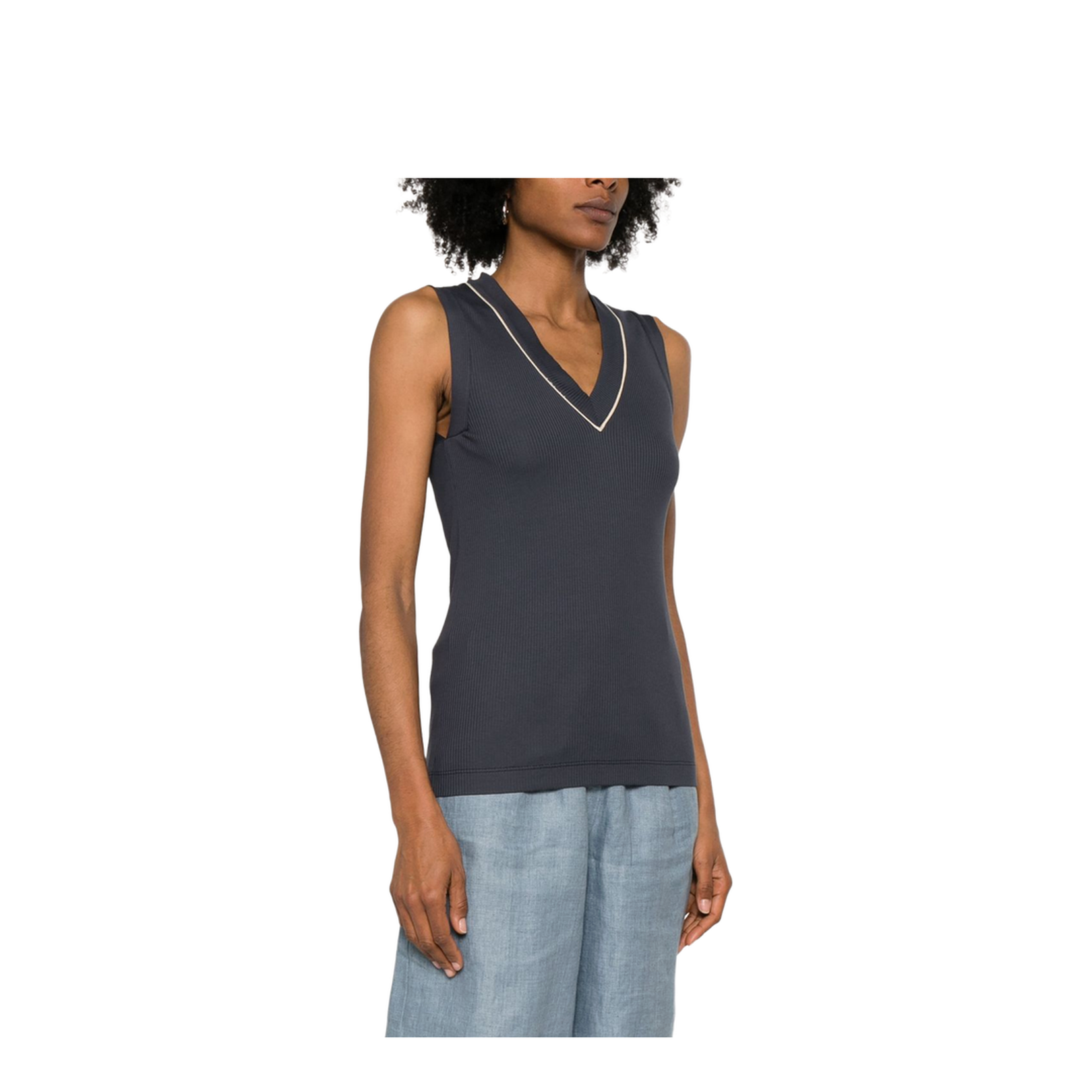 Cotton V-Necked Top