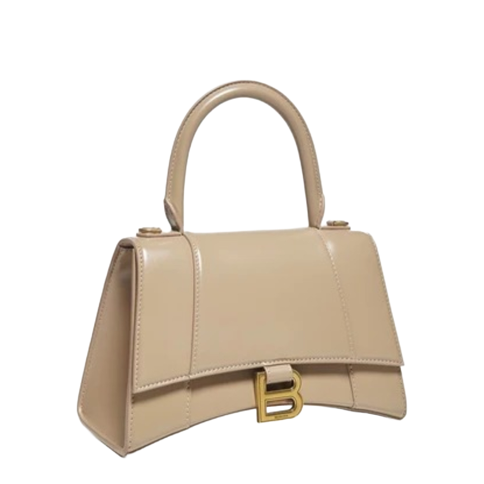 Hourglass Top Handle Bag Small Beige