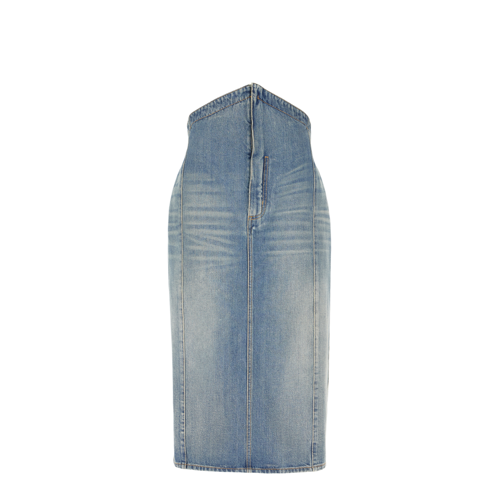 Denim High Waisted Long Skirt