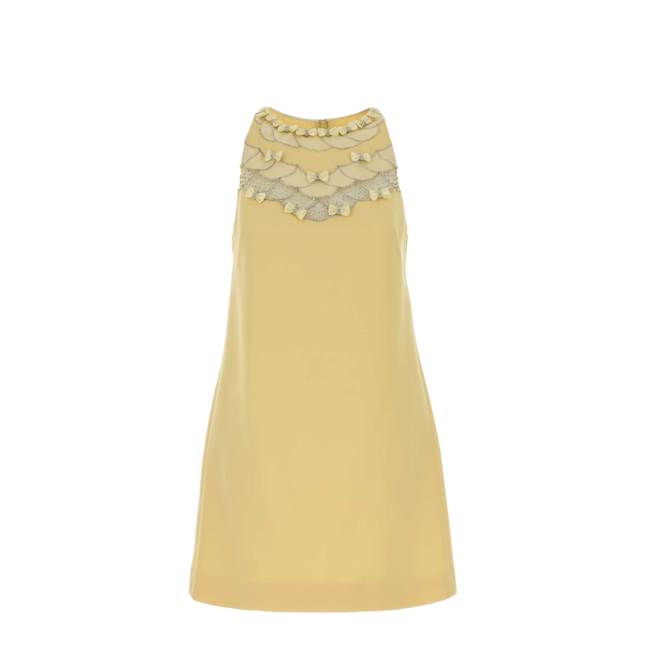 Yellow Wool Blend Mini Dress