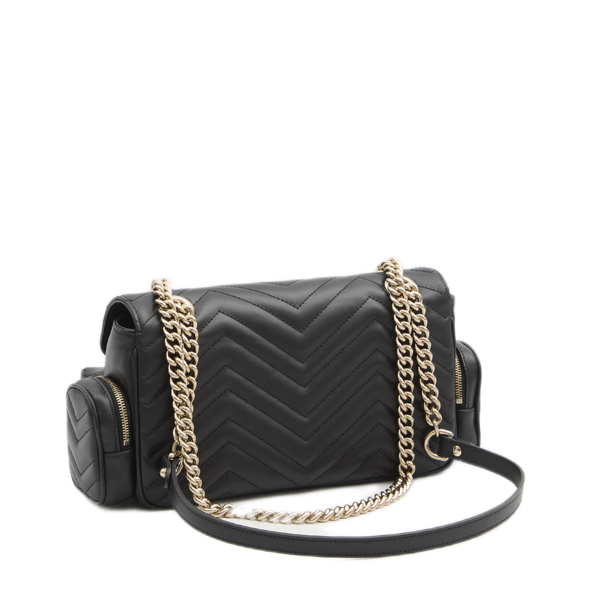 GG Marmont Small Calfskin Shoulder Bag - Black
