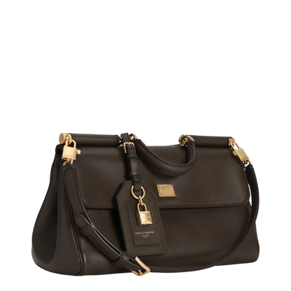 My Sicily Medium Plongé Calfskin Top-Handle Bag - Brown