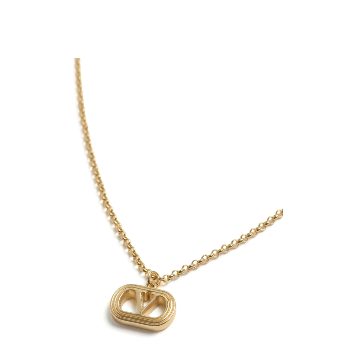 Gold Metal Vlogo Signature Necklace