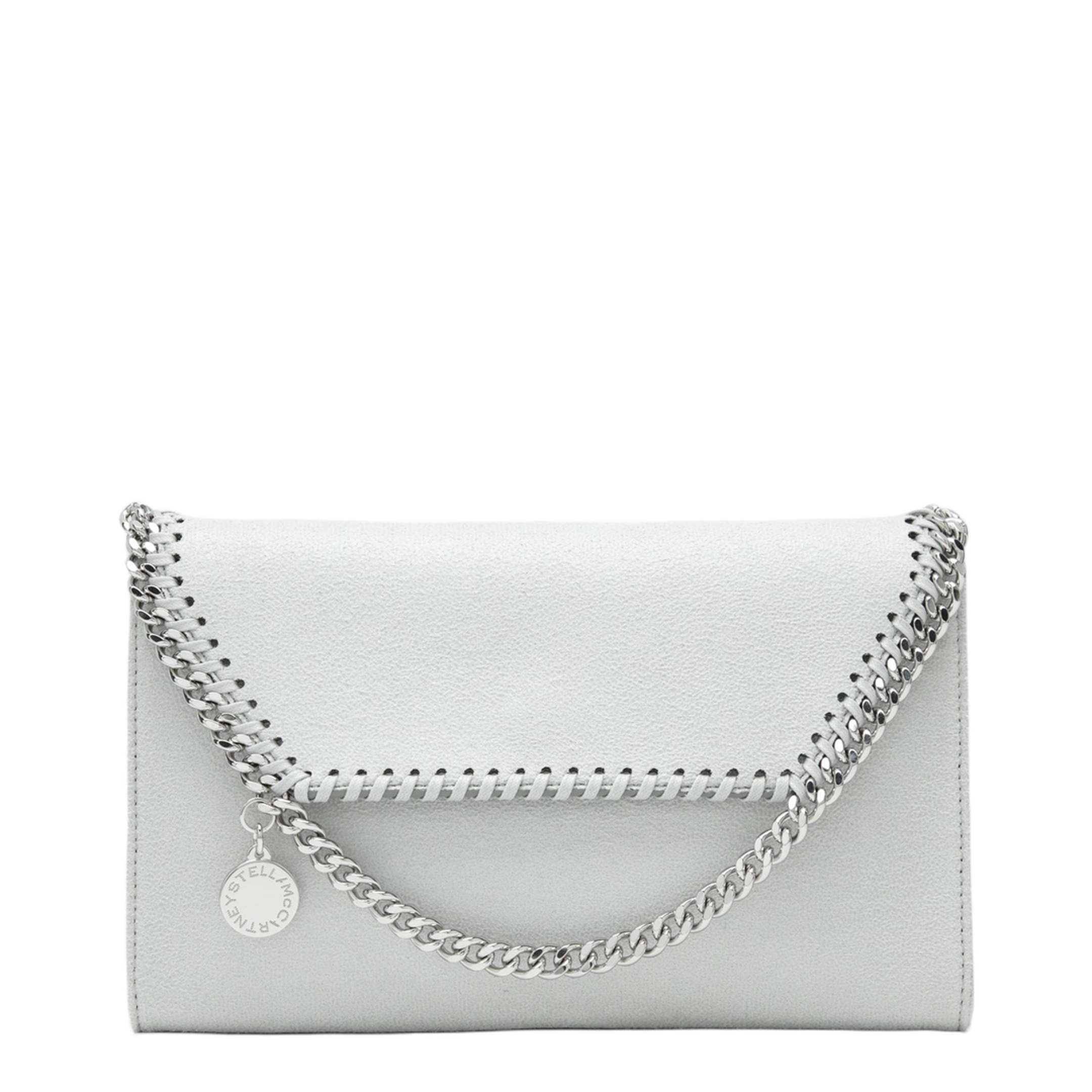 Pearl Grey Falabella Shoulder Wallet Bag