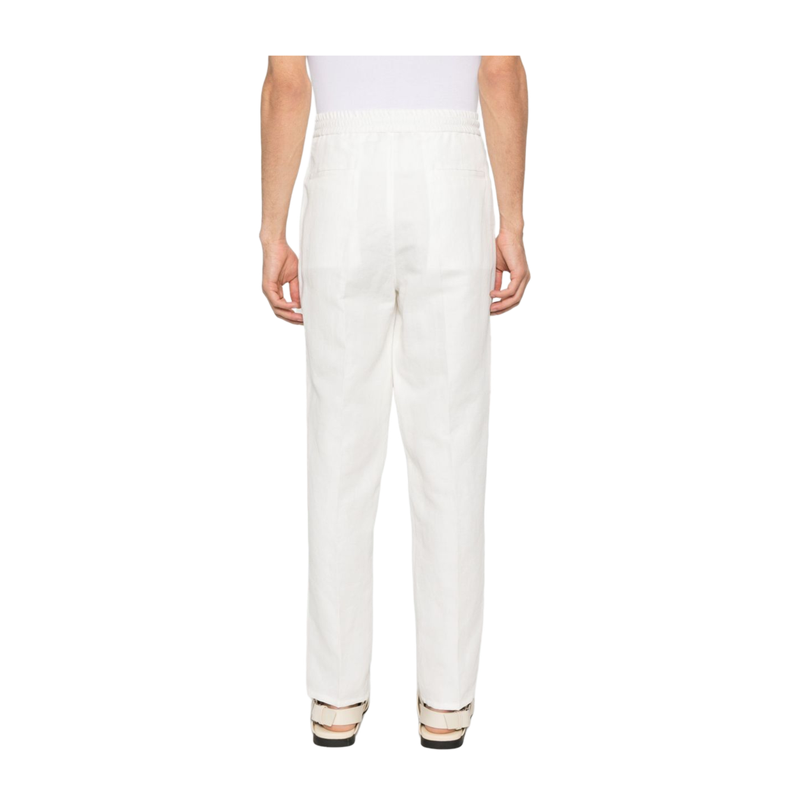Linen Blend Drawstring Trousers