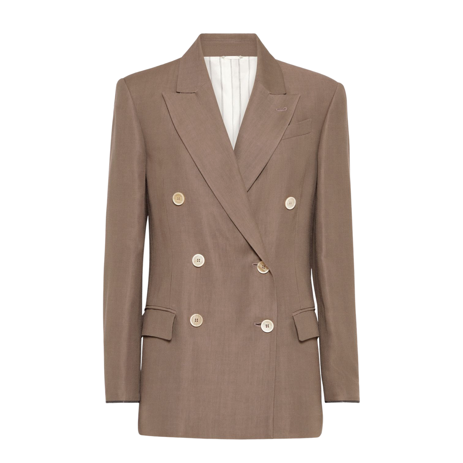 Double-Breasted Linen Blend Jacket