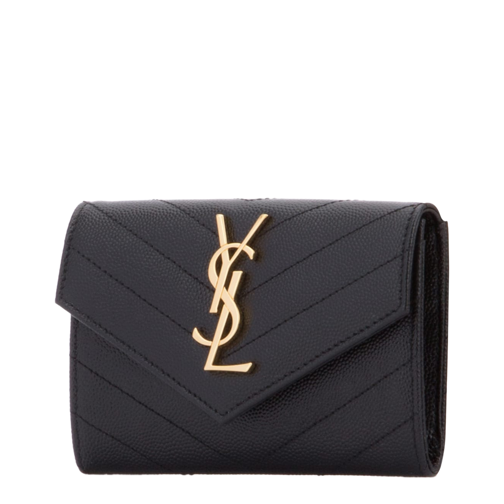 Quilted Bag with Gold Logo and Flap Closure