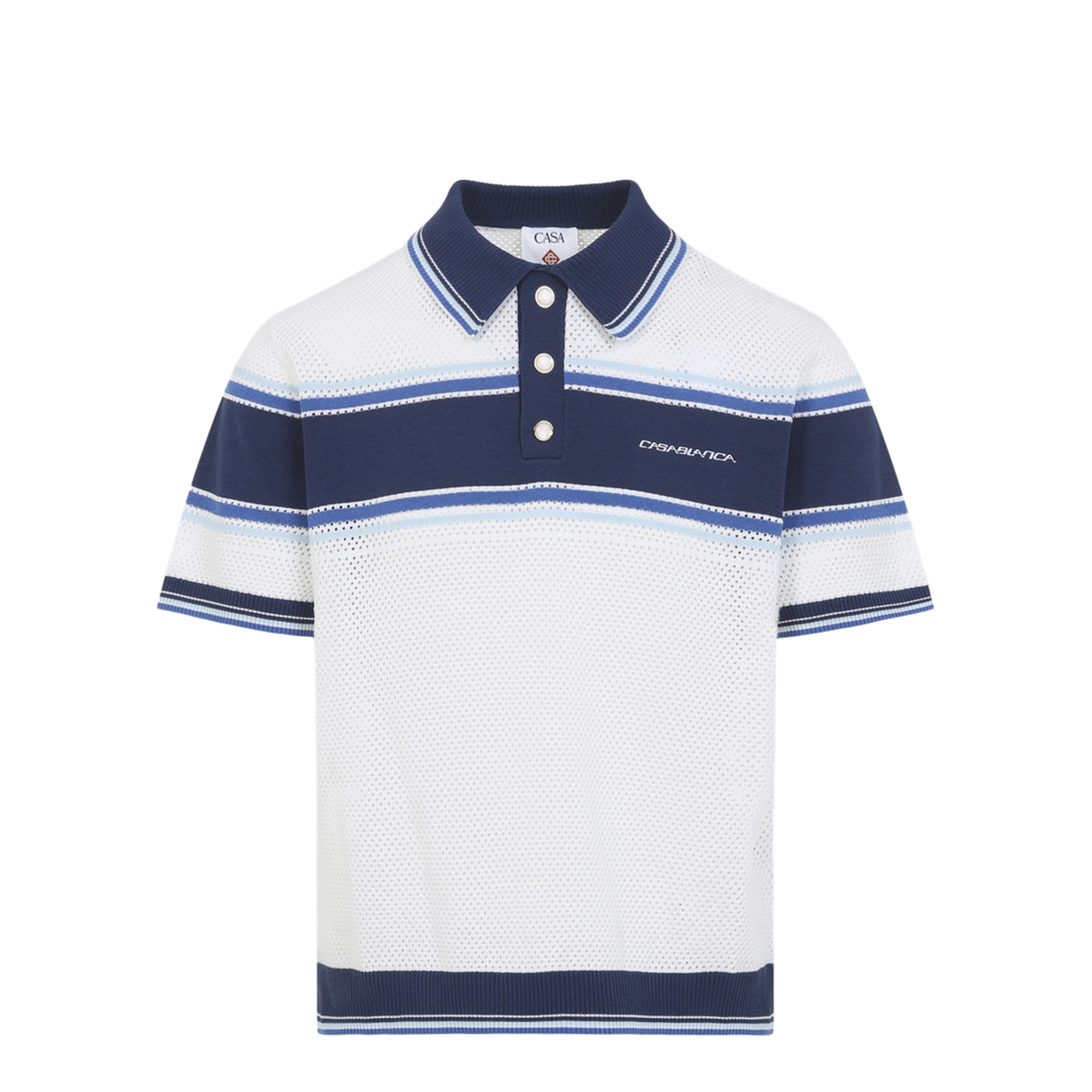 MAYFEYR - Casablanca - Mesh Stripe Polo - MSS26KW130401