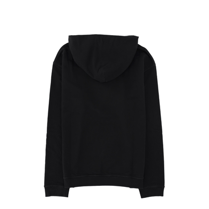 Black Cotton Hooded Sweatshirt