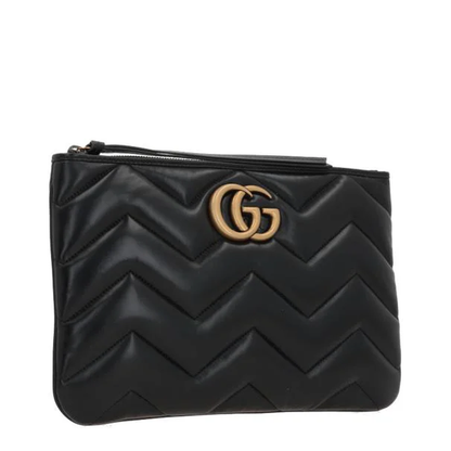 GG Marmont Leather Clutch - Black