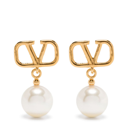 Vlogo Signature Earrings With Pearls in Gold