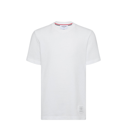 MAYFEYR - Thom Browne - Short Sleeve Tee With Engineered 4 Bar Stripe In Classic Pique - MJS123A00050100