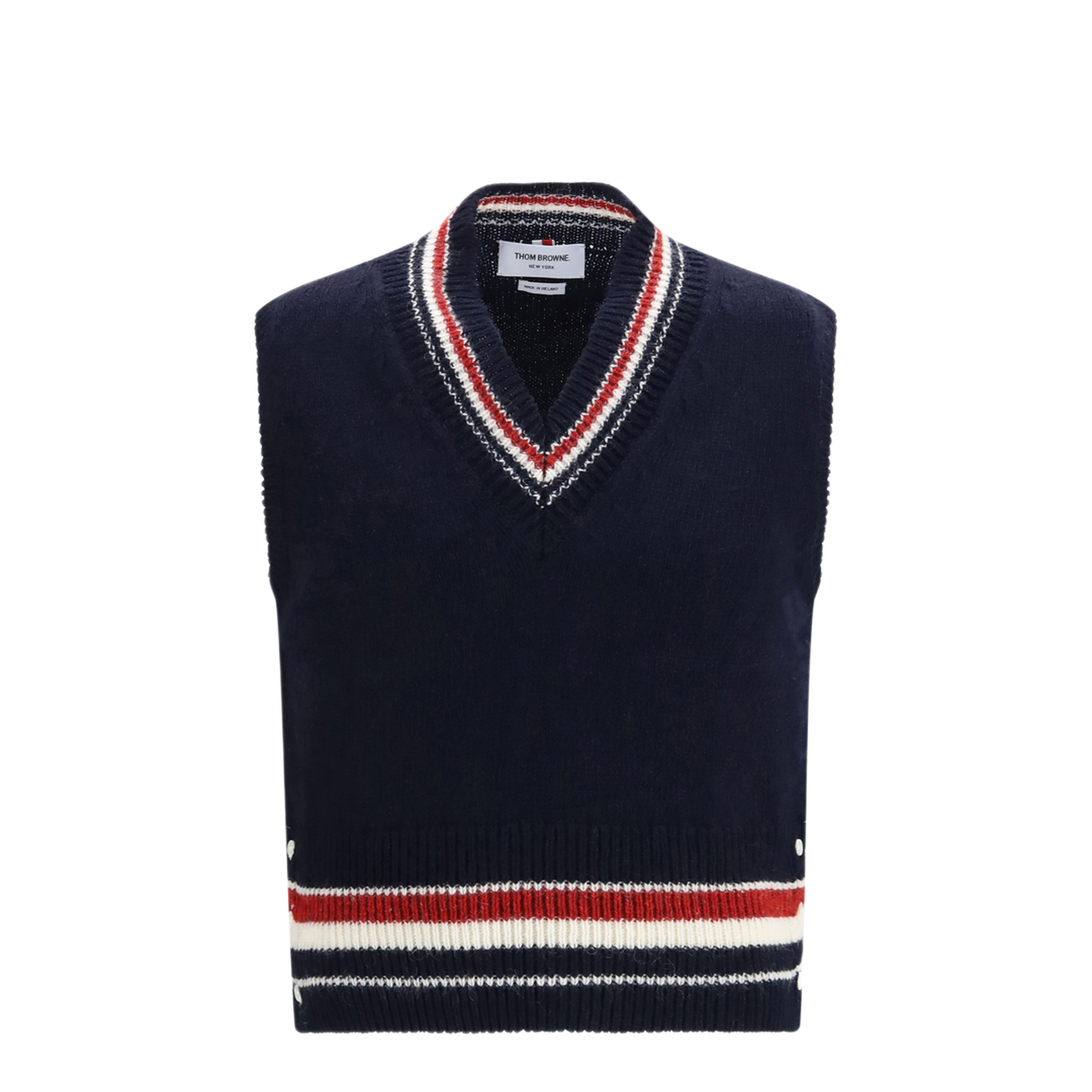 MAYFEYR - Thom Browne - Hector Jersey V Neck Vest - MKV097AY1506