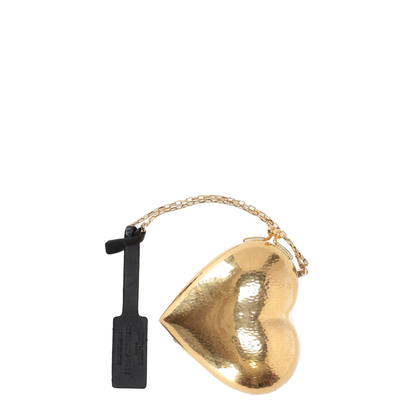 Evening Mini Heart Minaudière in Brass