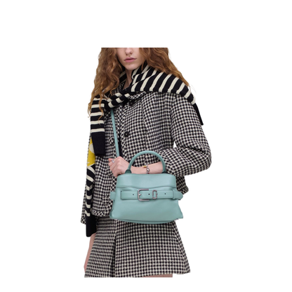 Dakota Small Smooth Leather Satchel - Sky Blue