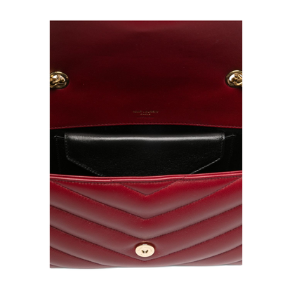 MAYFEYR - Saint Laurent - Loulou Medium In Matelassé Lambskin In Red - 801439AAEAX6946
