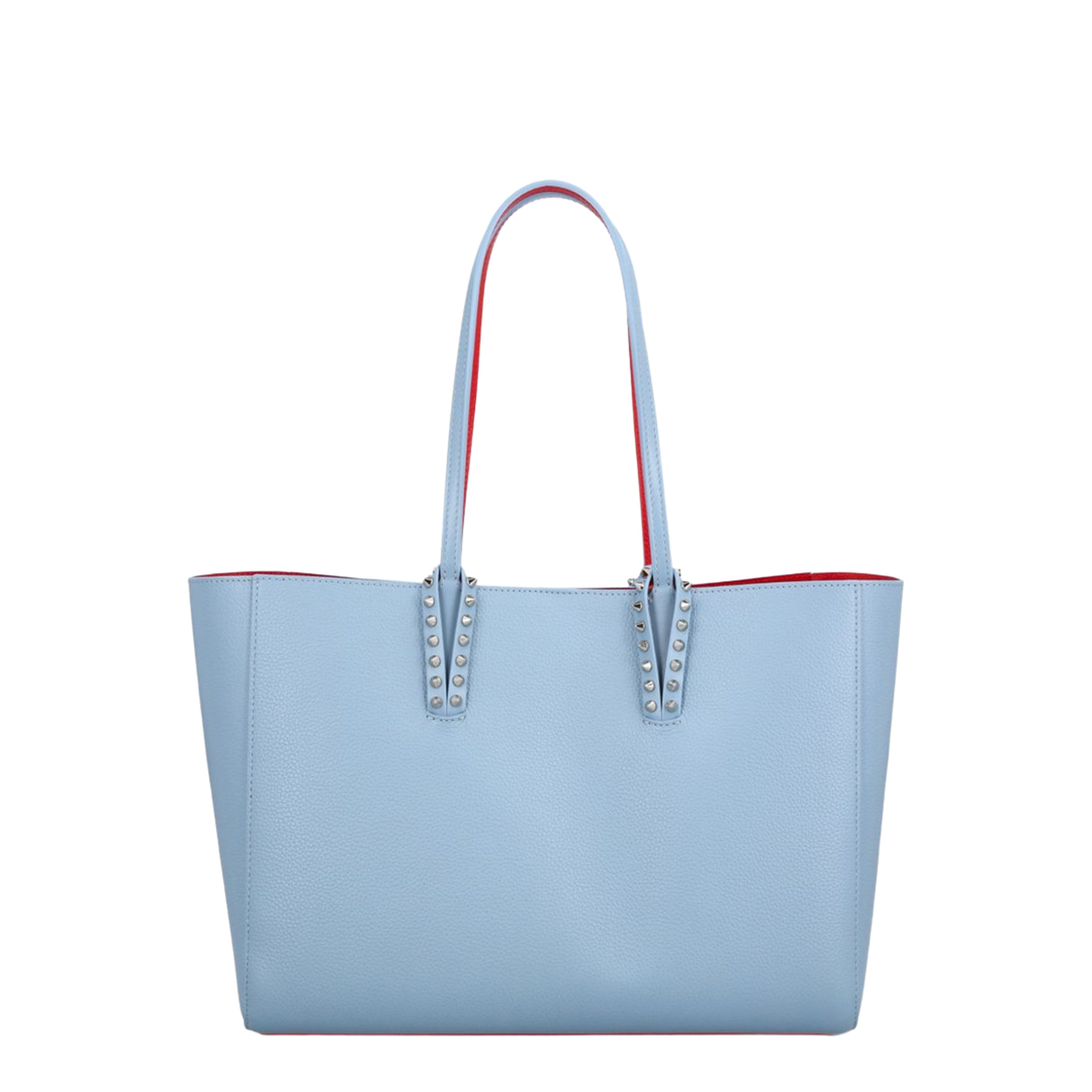 Cabata Small Grained Calf Leather Tote - Ceruleo / Silver