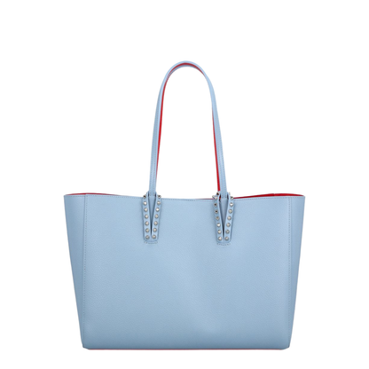 Cabata Small Grained Calf Leather Tote - Ceruleo / Silver