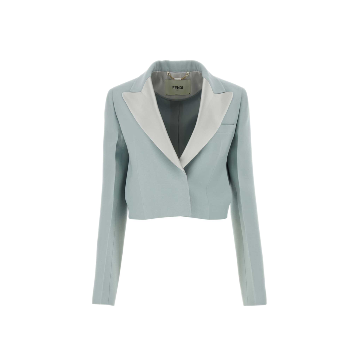 MAYFEYR - Fendi - Powder Blue Wool Blend Blazer - FJ7491AC4GF08S8