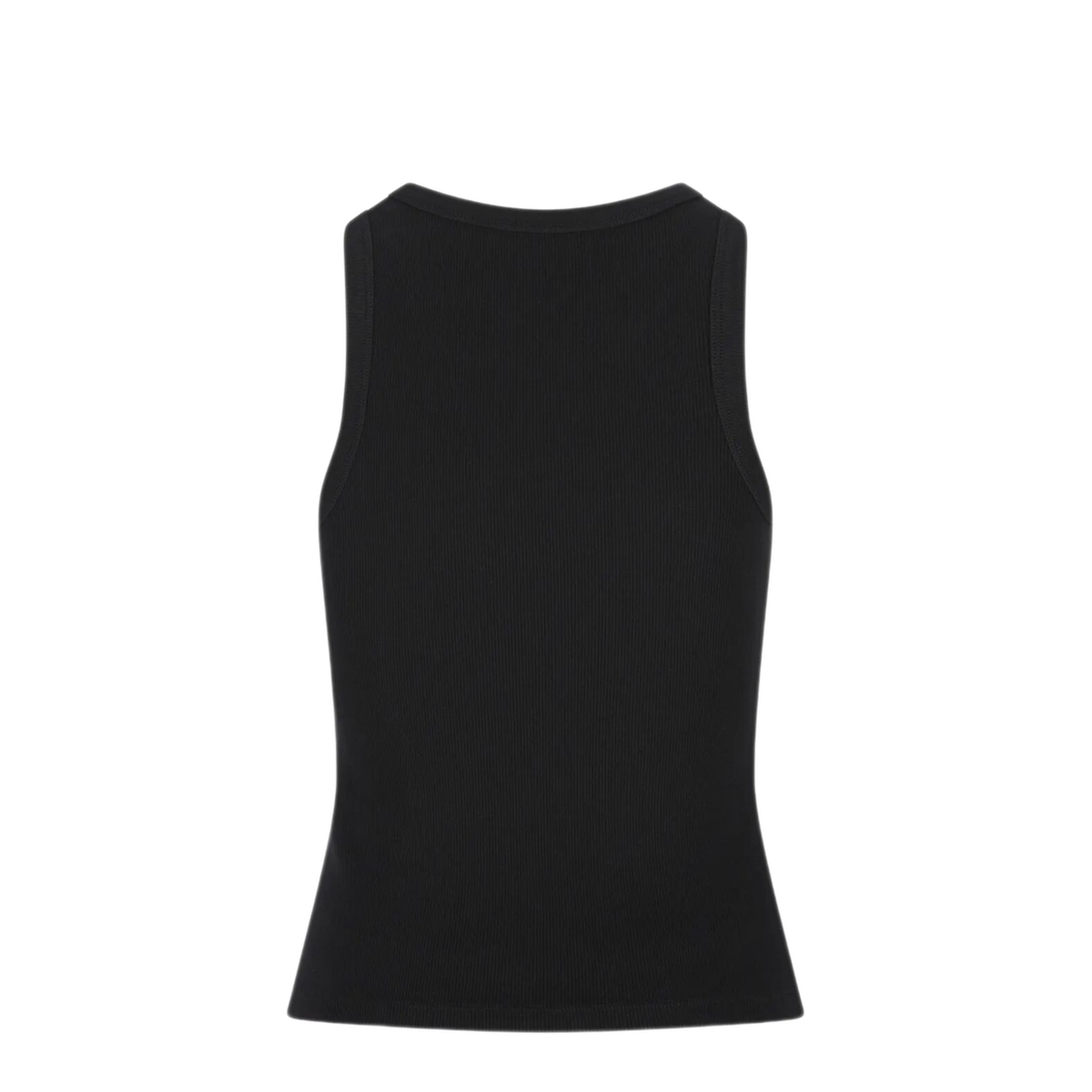 Black Slim-Cut Tank Top with Logo