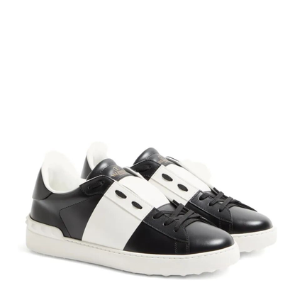 MAYFEYR - Valentino - Open Leather Sneakers With Contrast Band And Stud Details - YS0830BLU