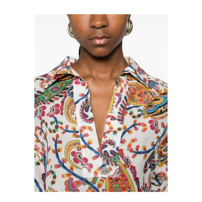 MAYFEYR - Etro - Paisley-Print V-Neck Beach Kimono Shirt - WRPA0023AKF16